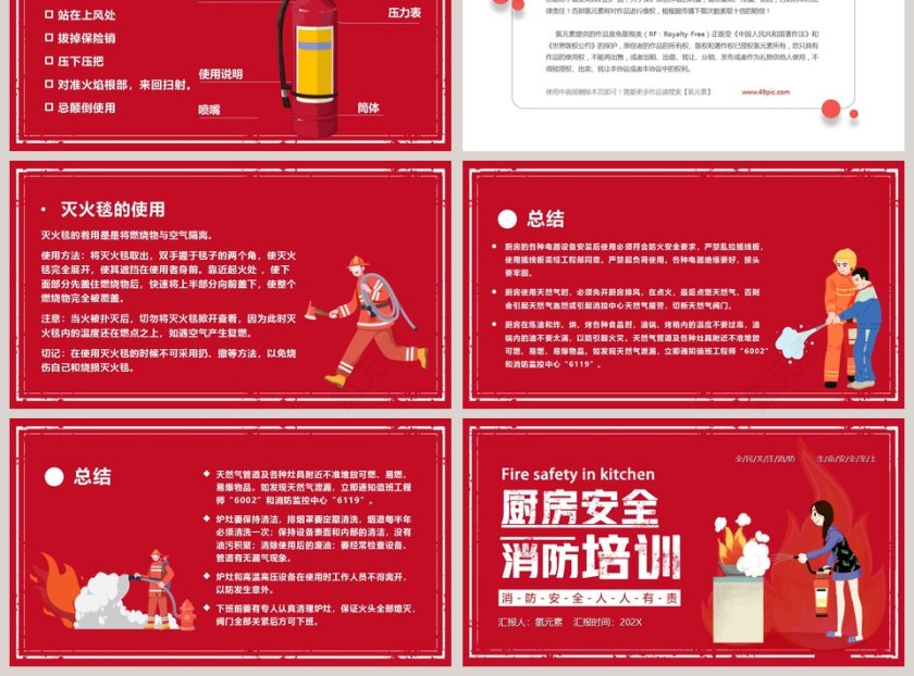 厨房安全消防培训PPT模板第3张