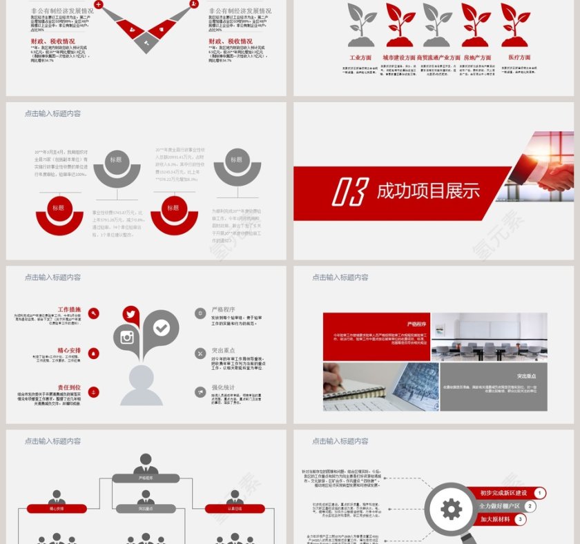   简约房地产工作报告PPT第3张