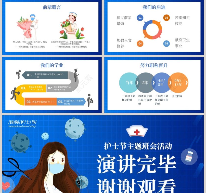 国际护士节护士节主题班会活动PPT模板第5张