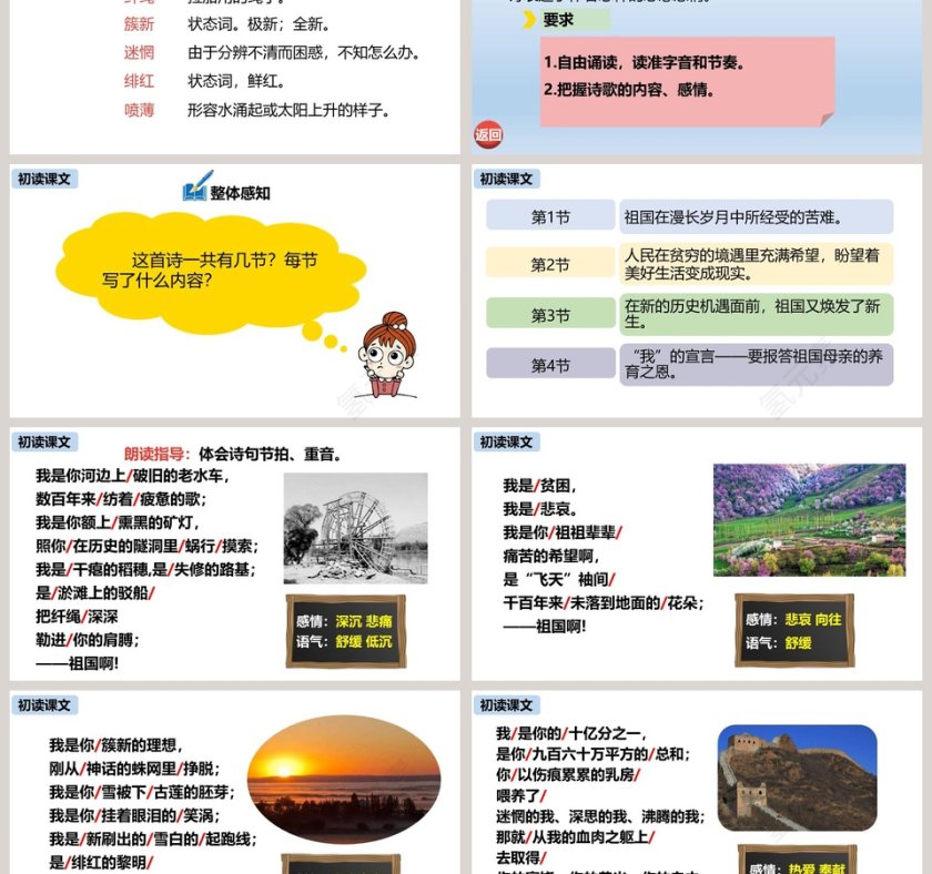 统编版九年级语文上册祖国啊我亲爱的祖国PPT课件第3张