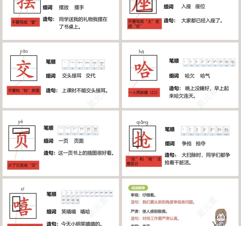 画杨桃教育教学设计PPT模板第3张