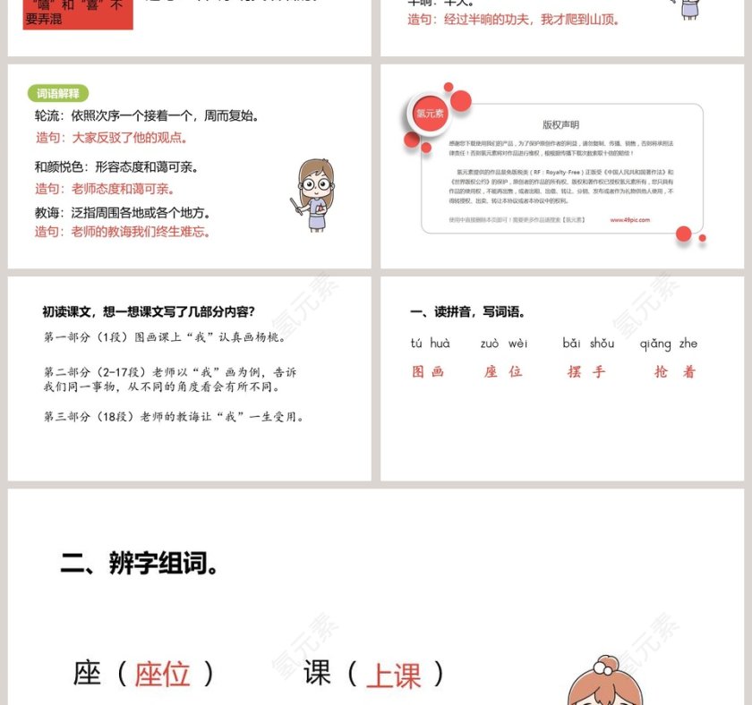 画杨桃教育教学设计PPT模板第4张