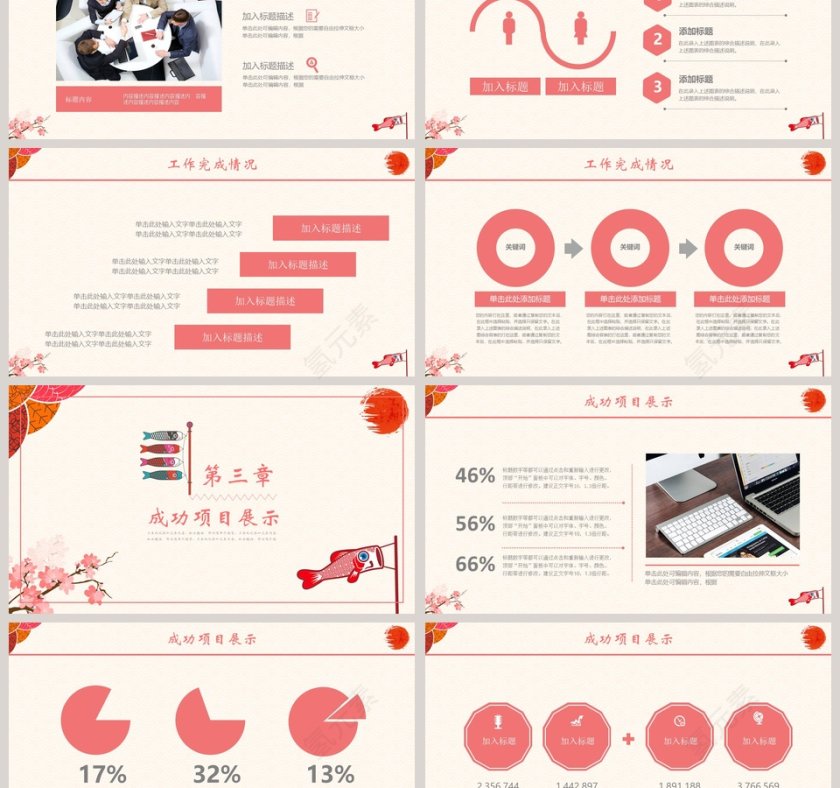 清新和风年度工作总结PPT第3张