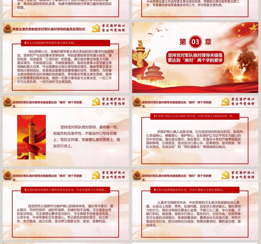 中国人民解放军对党忠诚听党指挥PPT模板第4张