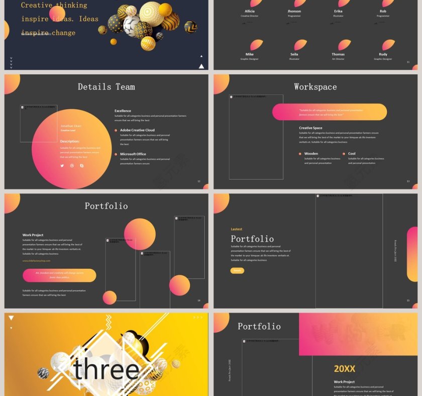 创意工作汇报模板第3张