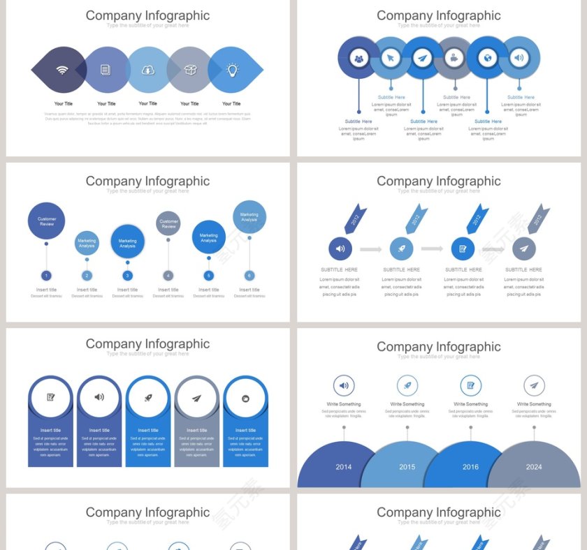 时间流程图可视化图表集PPT模板第5张