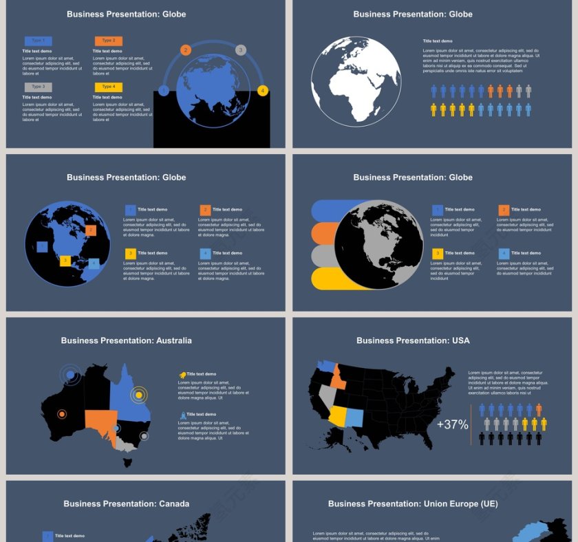 地图数据可视化图表集PPT模板第2张