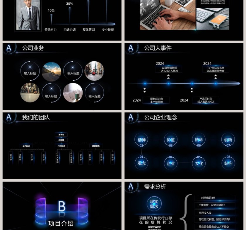 大气高端科技工作总结PPT模版第3张
