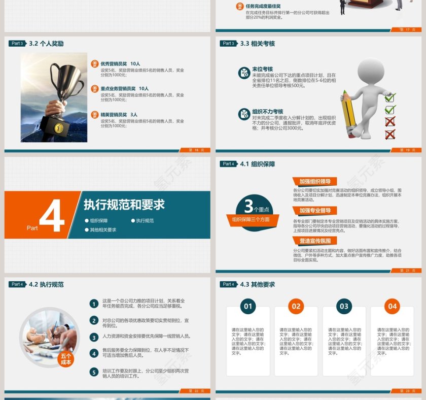 大气市场部门营销工作计划分解动员PPT模板第4张