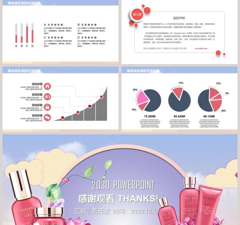 美容护肤行业总结汇报PPT模板第5张