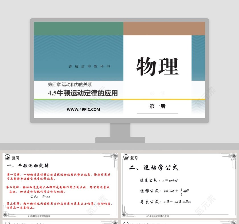 牛顿运动定律的应用-PPT模板第1张