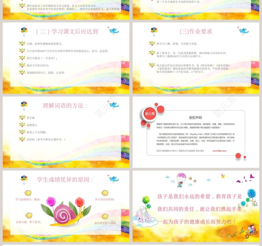 黄色简约小学家长会PPT第4张