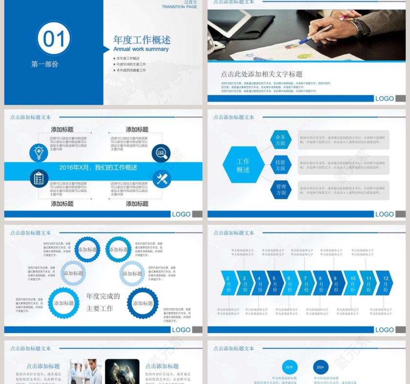 工作汇报年终总结PPT模板第2张