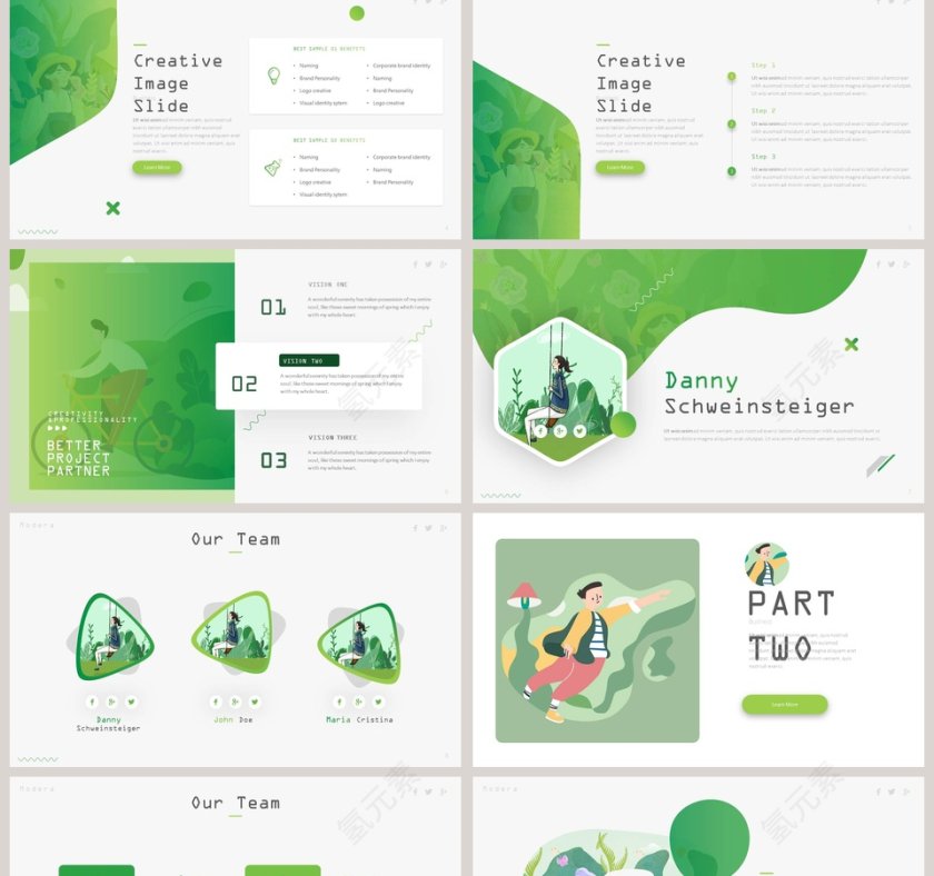 3.12植树节小清新节日ppt模板第2张