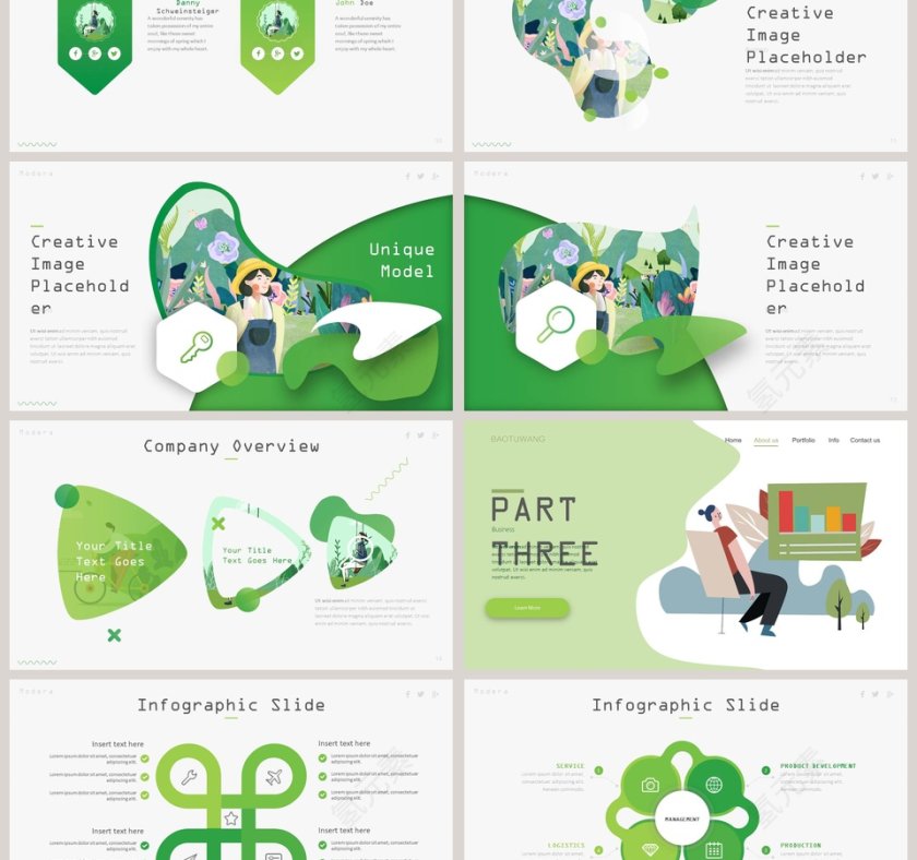 3.12植树节小清新节日ppt模板第3张