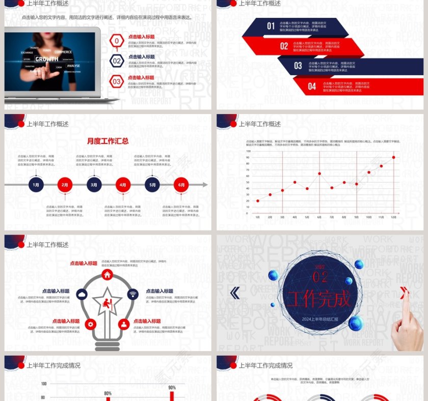 企业上半年年中总结工作总结汇报PPT第2张