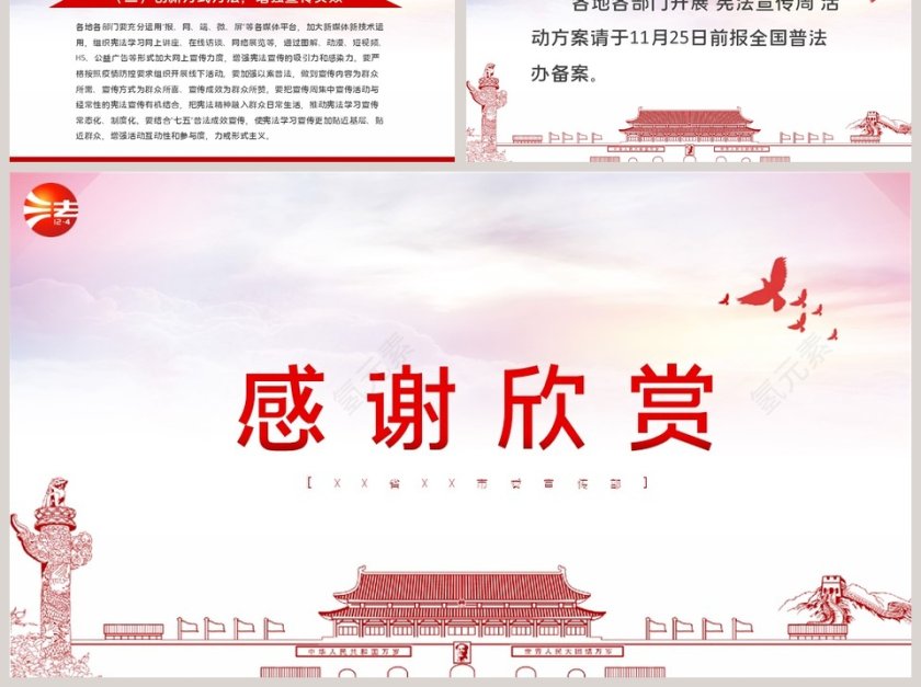 简约国家宪法日PPT模板第6张