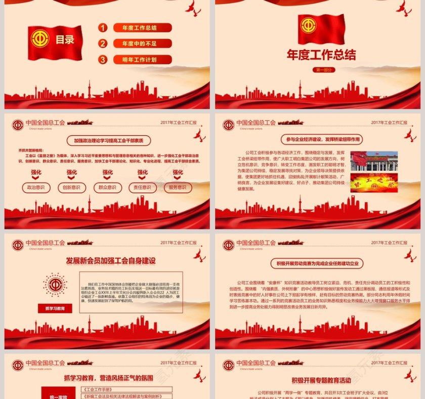 工会管理工作总结PPT模板第2张