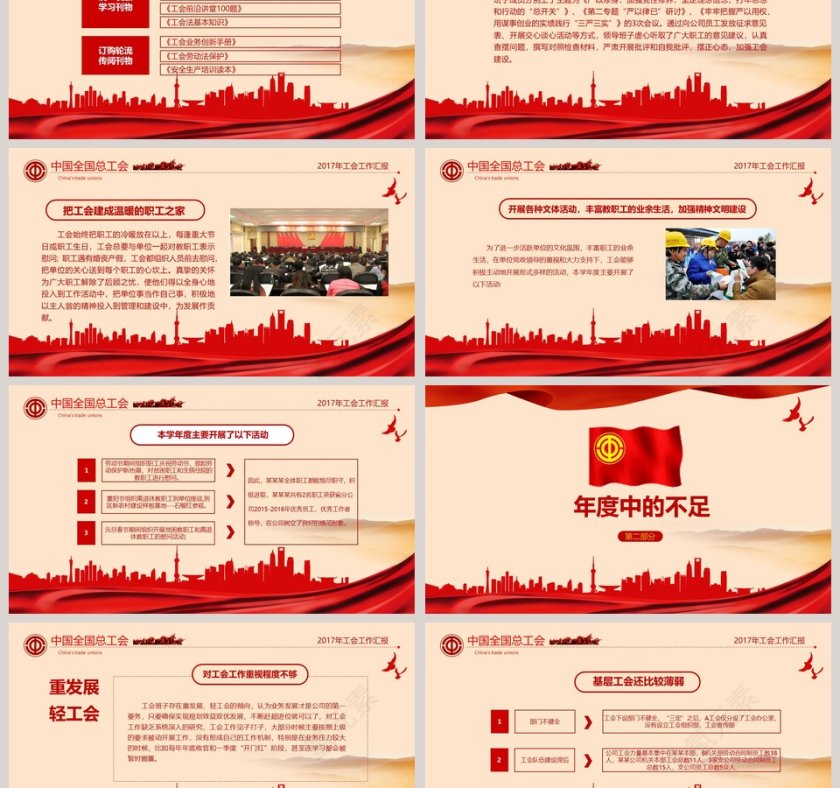 工会管理工作总结PPT模板第3张