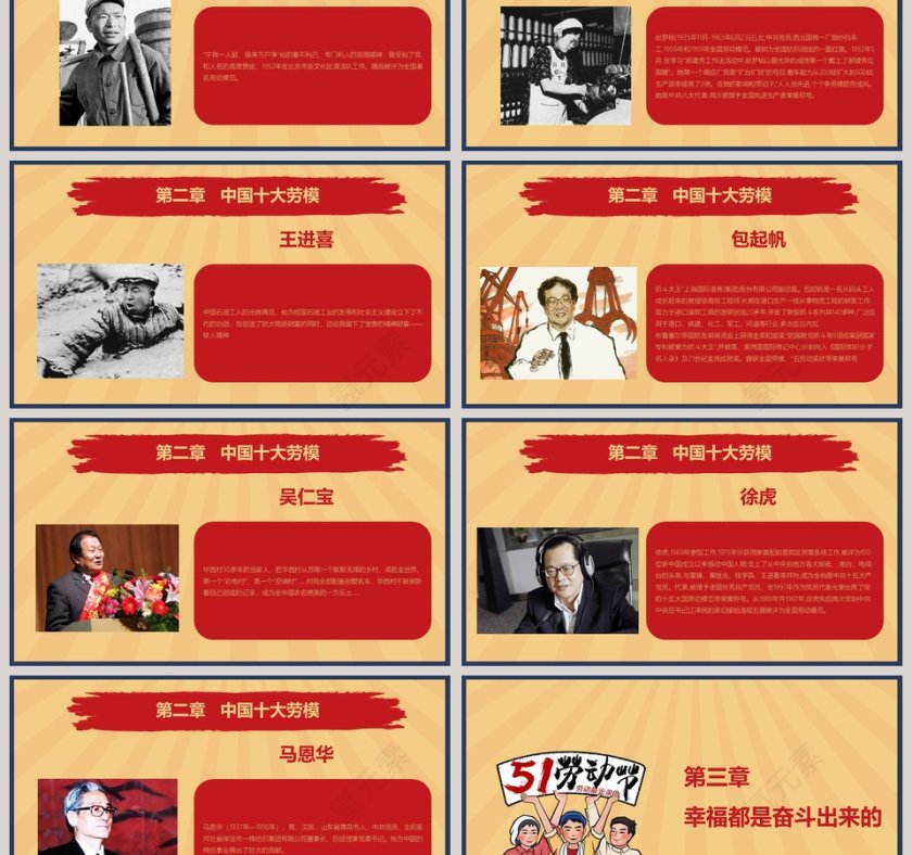 五一劳动节PPT模板 第3张