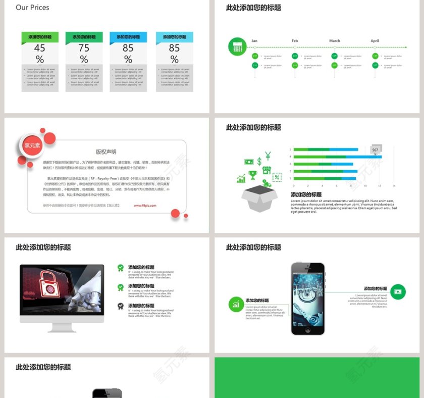 绿色简约网络安全工作汇报PPT模板第5张