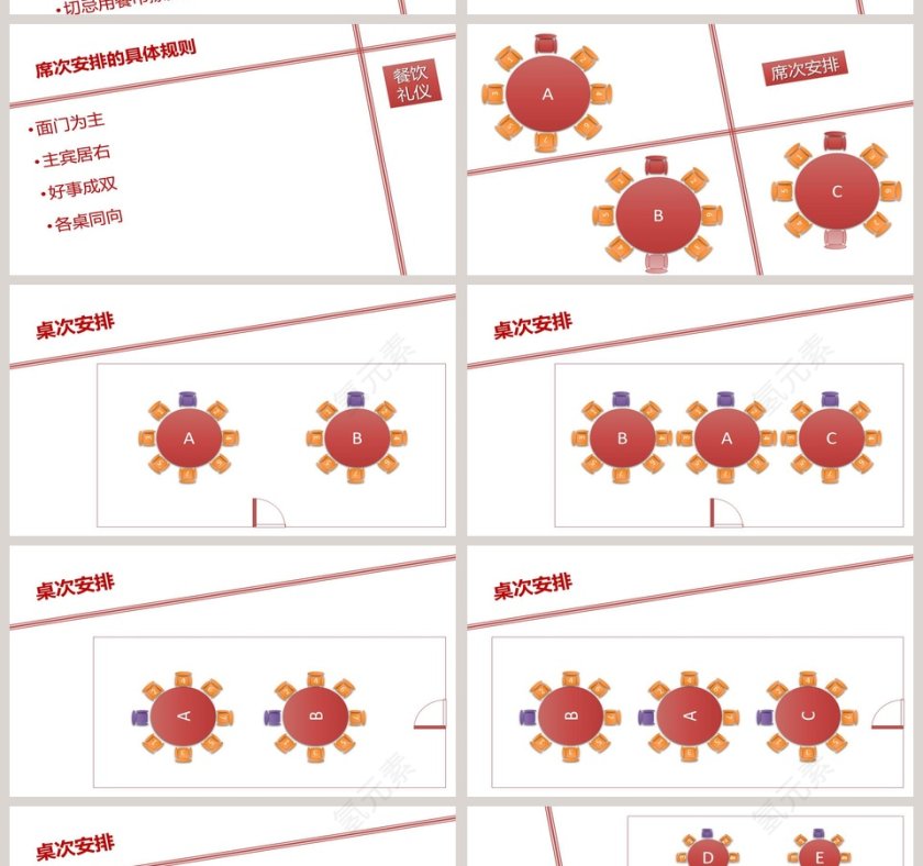 红色简约大气风格商务礼仪培训PPT第14张