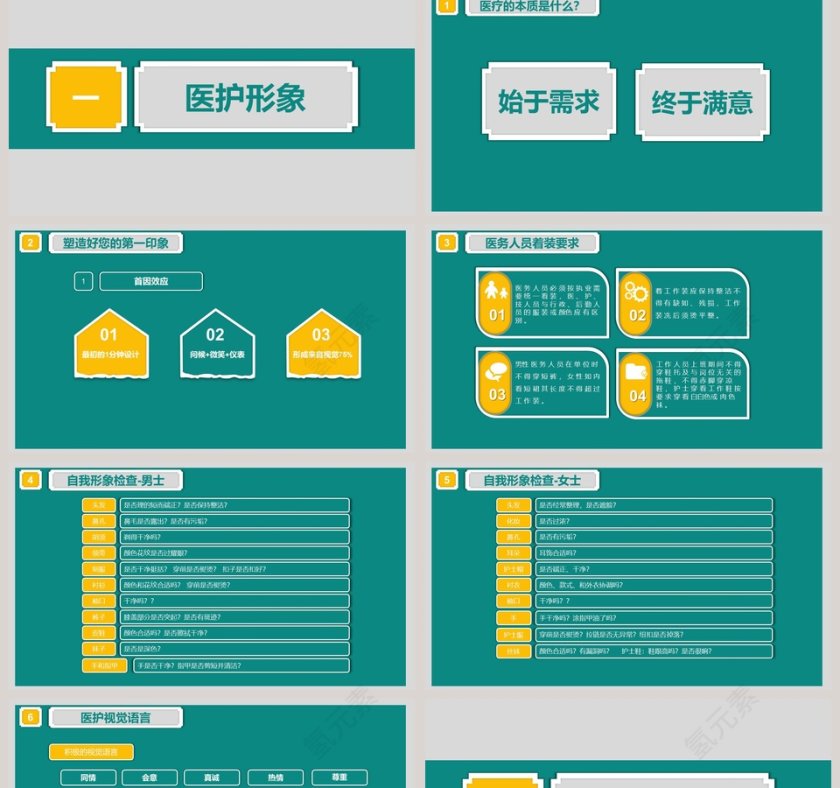 简约大气风格医院服务礼仪ppt第2张