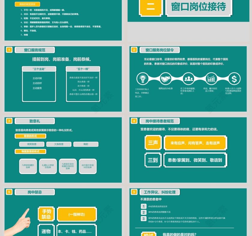 简约大气风格医院服务礼仪ppt第3张