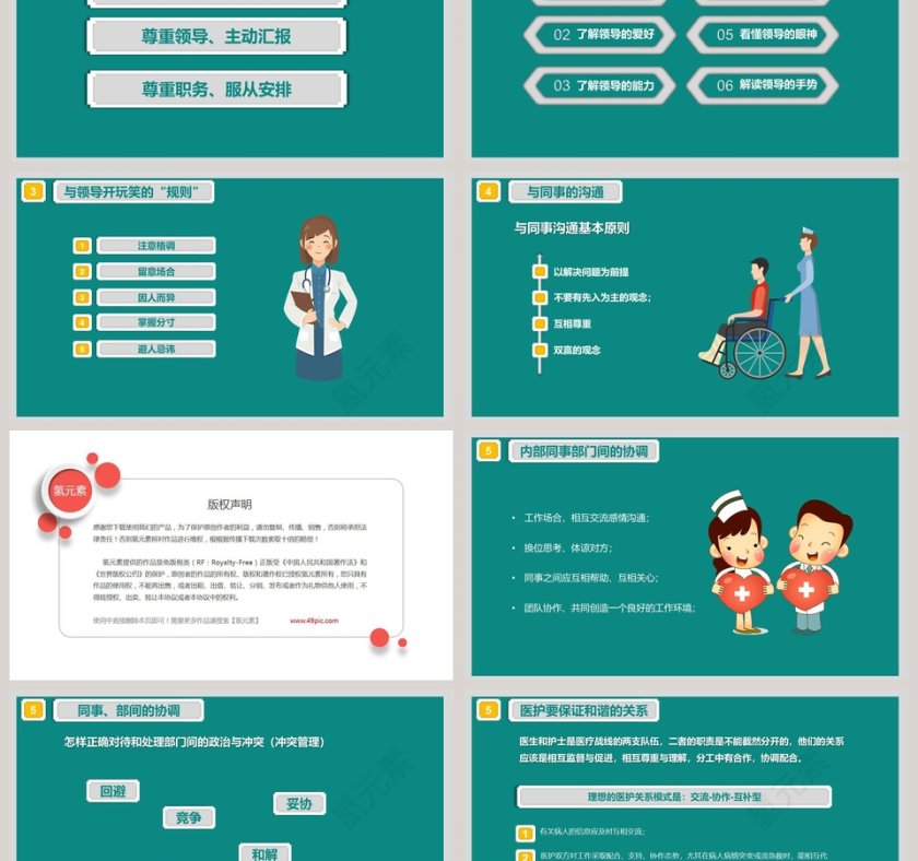 简约大气风格医院服务礼仪ppt第6张