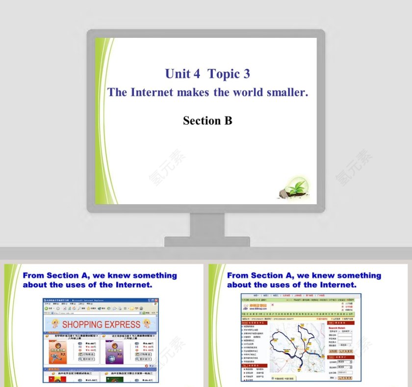 Unit 4 Topic 3 The Internet makes the world smaller Section B PPT模板第1张
