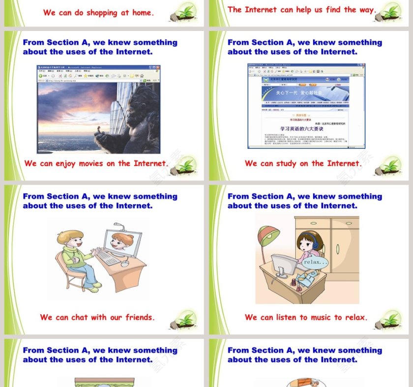 Unit 4 Topic 3 The Internet makes the world smaller Section B PPT模板第2张