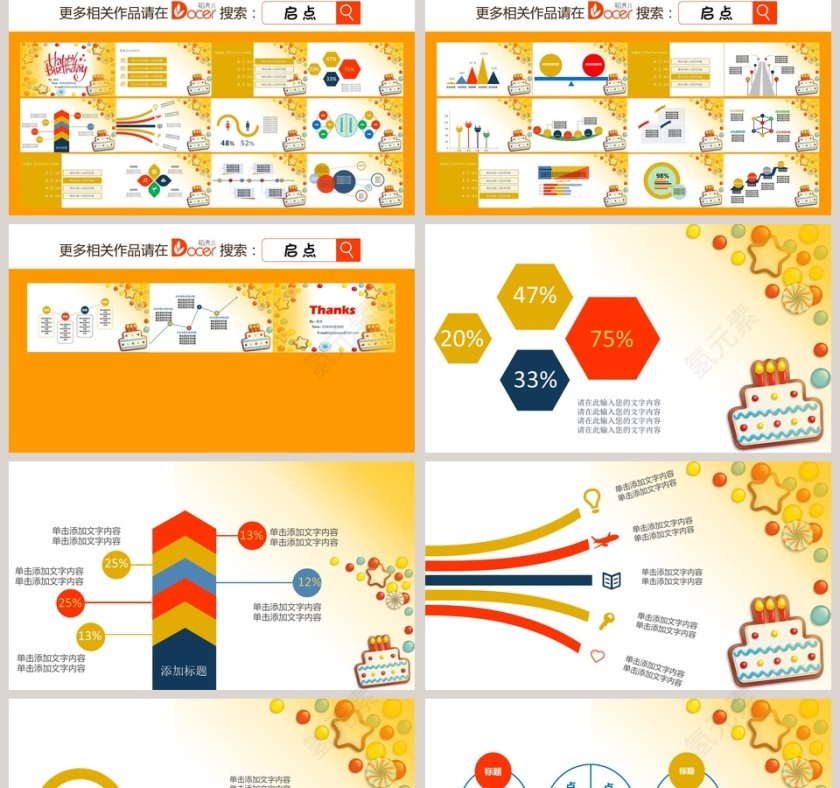 简约清新生日快乐电子相册PPT模板第2张