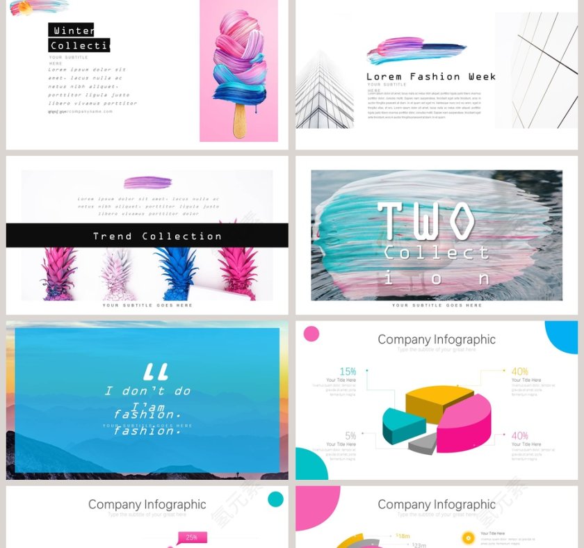 创意水彩泼墨年终工作总结PPT第2张