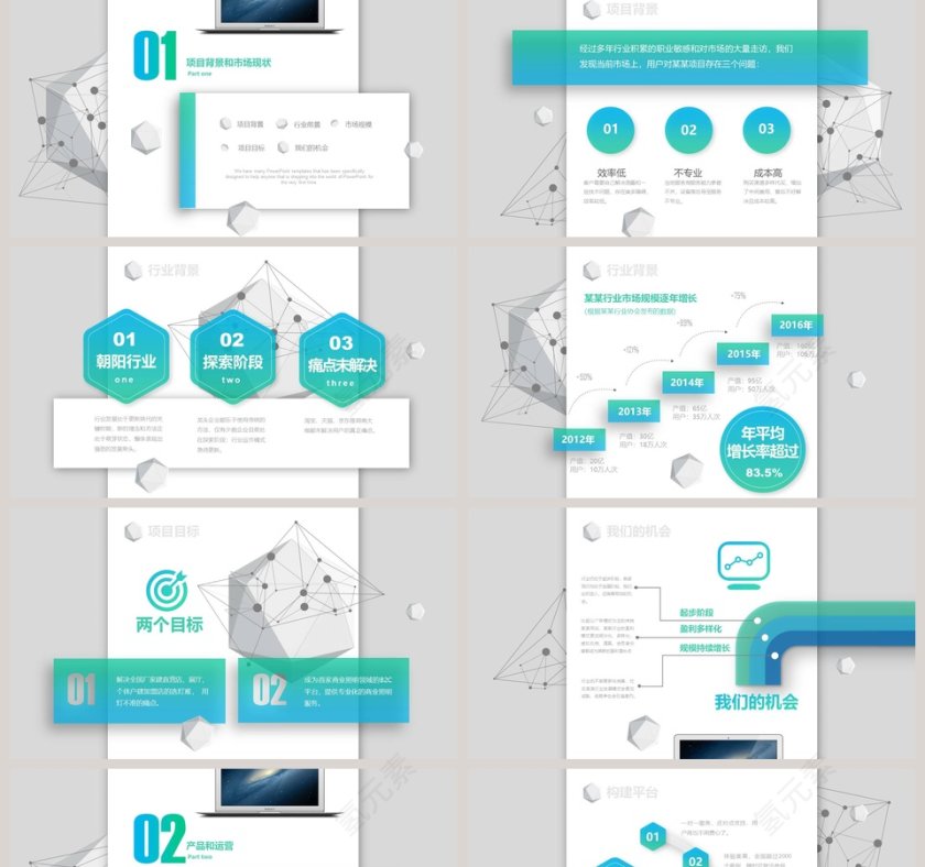 清爽简约高端商业计划书创业计划书新品发布项目展示 PPT第2张
