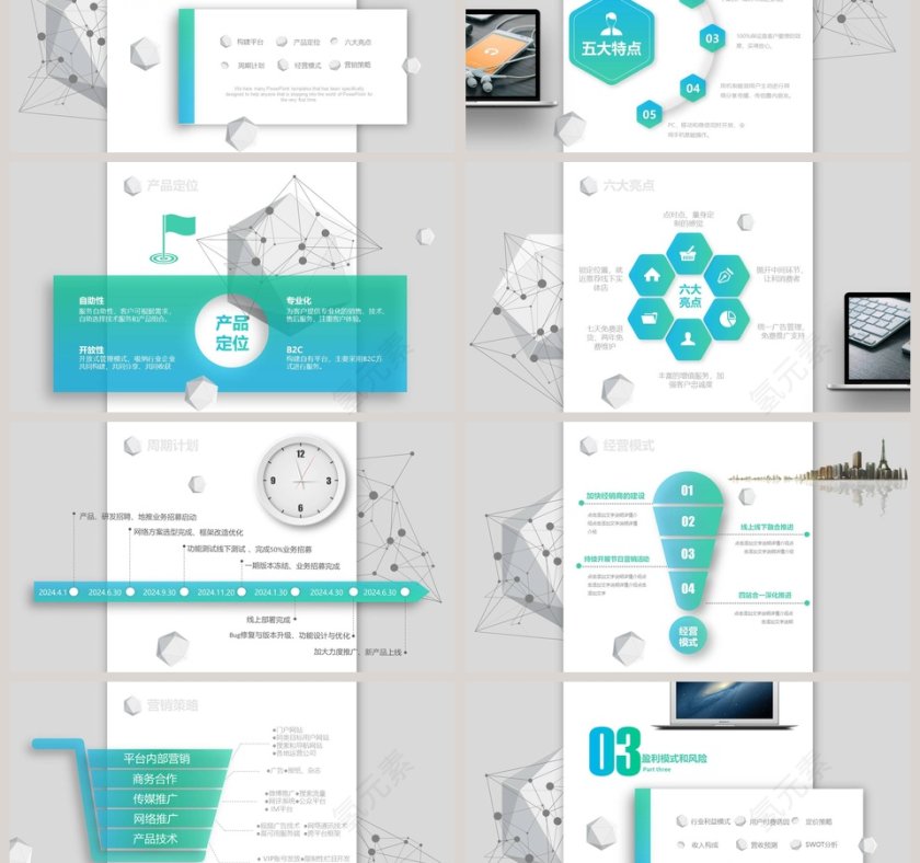 清爽简约高端商业计划书创业计划书新品发布项目展示 PPT第3张