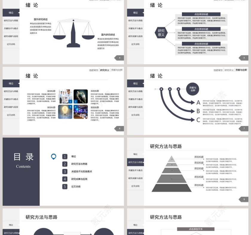 蓝色简约毕业论文答辩PPT模板第2张
