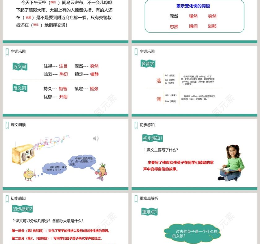 课文解析三年级语文上册掌声语文课件PPT第3张