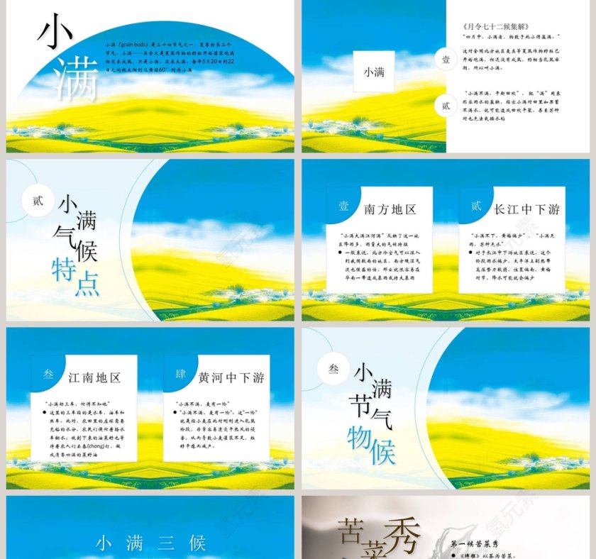 中国传统节日二十四节气小满PPT模板第2张