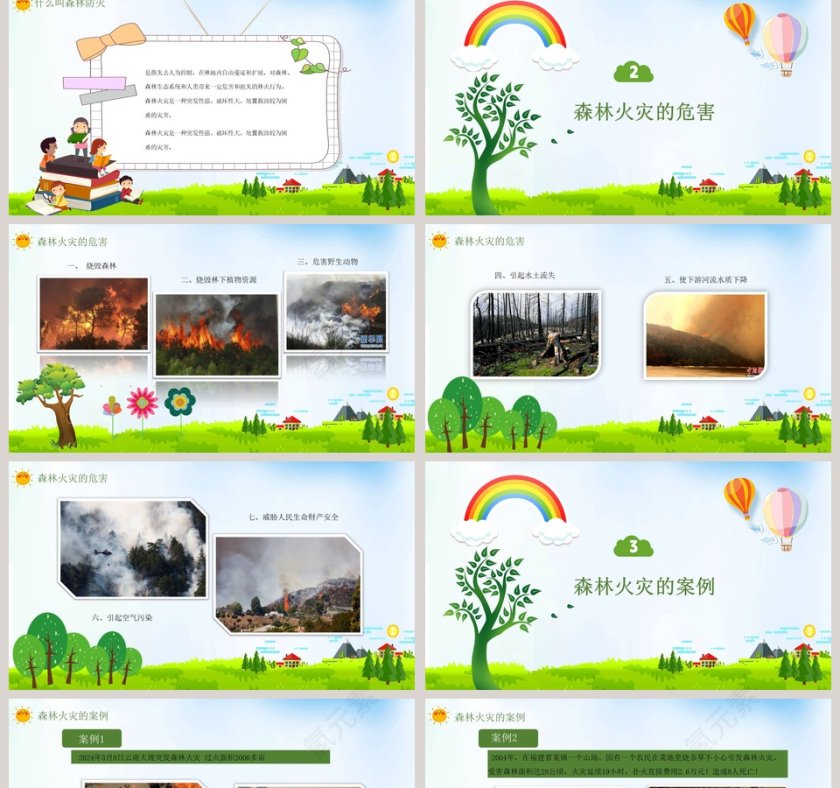 中小学生森林防火ppt教育培训ppt模板第2张