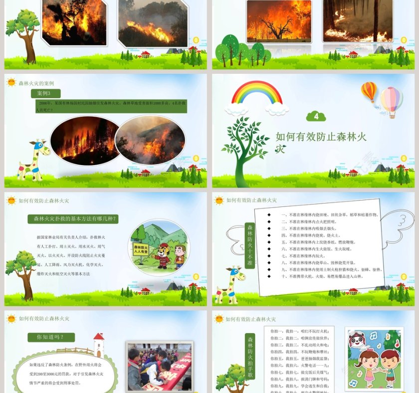 中小学生森林防火ppt教育培训ppt模板第3张