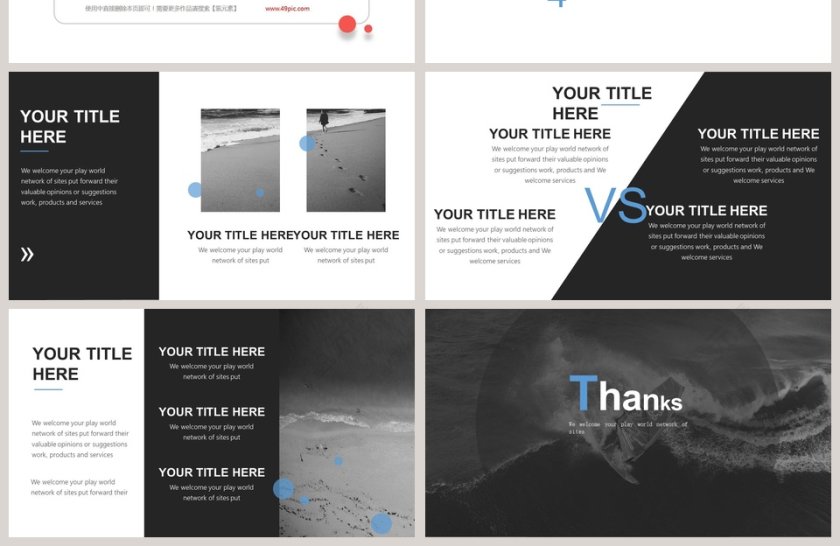 欧美极简PPT创意欧美杂志风创业书PPT模板 第4张