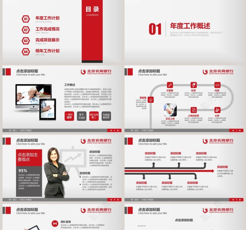 回首过去展望未来银行年度总结计划PPT模板第2张