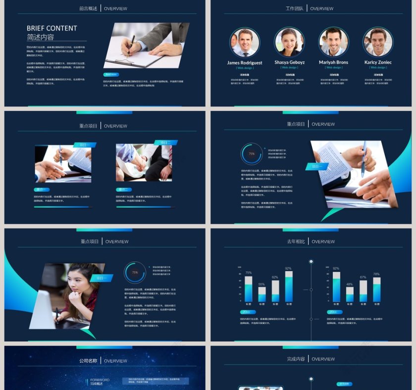 蓝色简约工作总结汇报PPT第2张