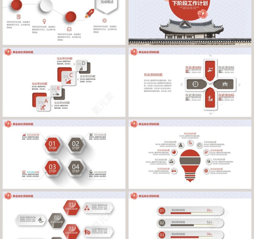 简约清新年终工作汇报ppt 第6张