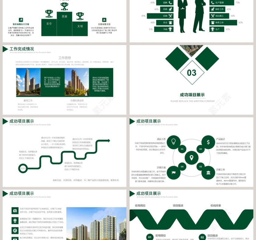 简约房地产年度总结PPT模板第3张