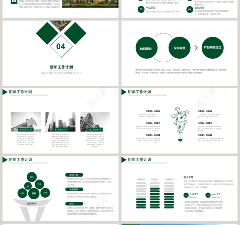 简约房地产年度总结PPT模板第4张