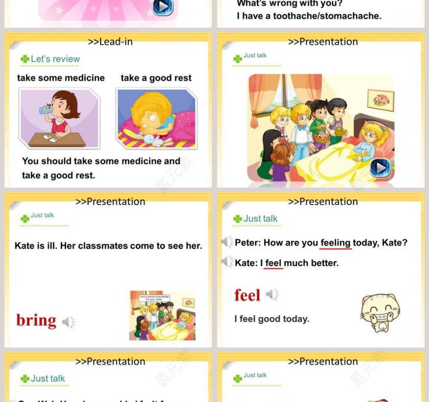 Unit 4 Whats wrong with you-人教精通版英语五年级下册教学ppt课件第2张