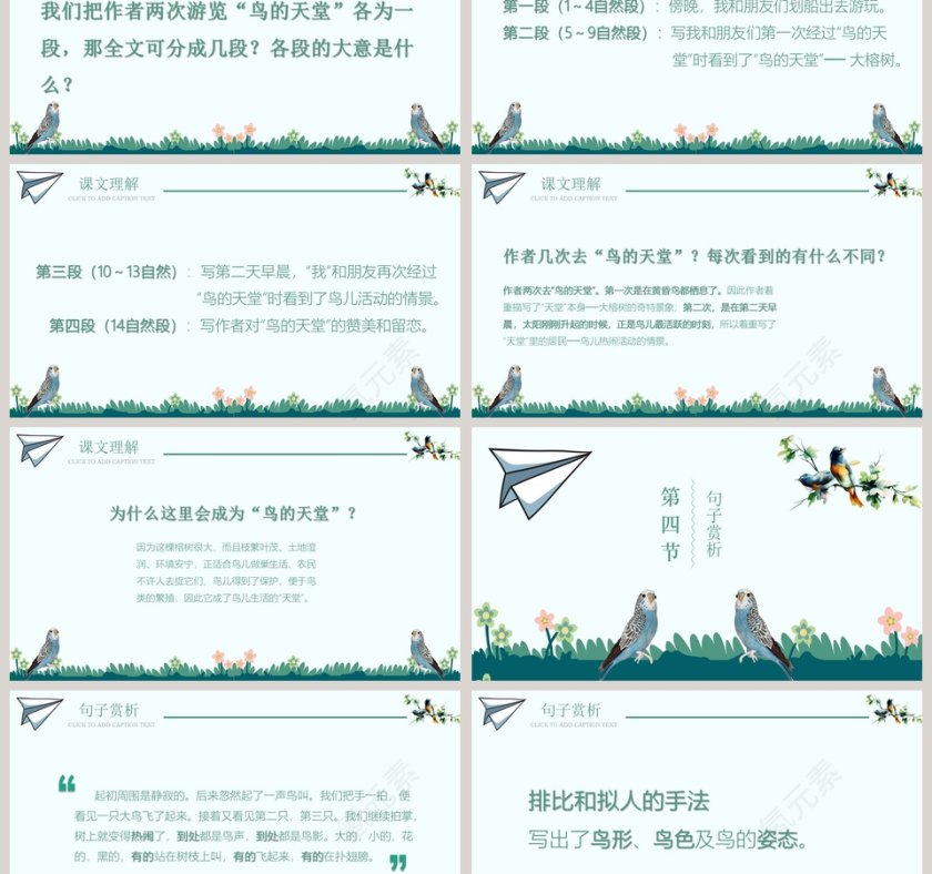 四年级语文PPT课件-鸟的天堂第3张