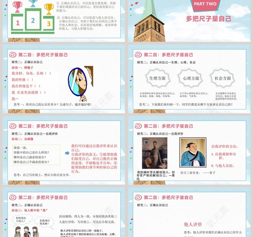 认识自己：使用教育培训行业PPT模板提升教学效果第3张