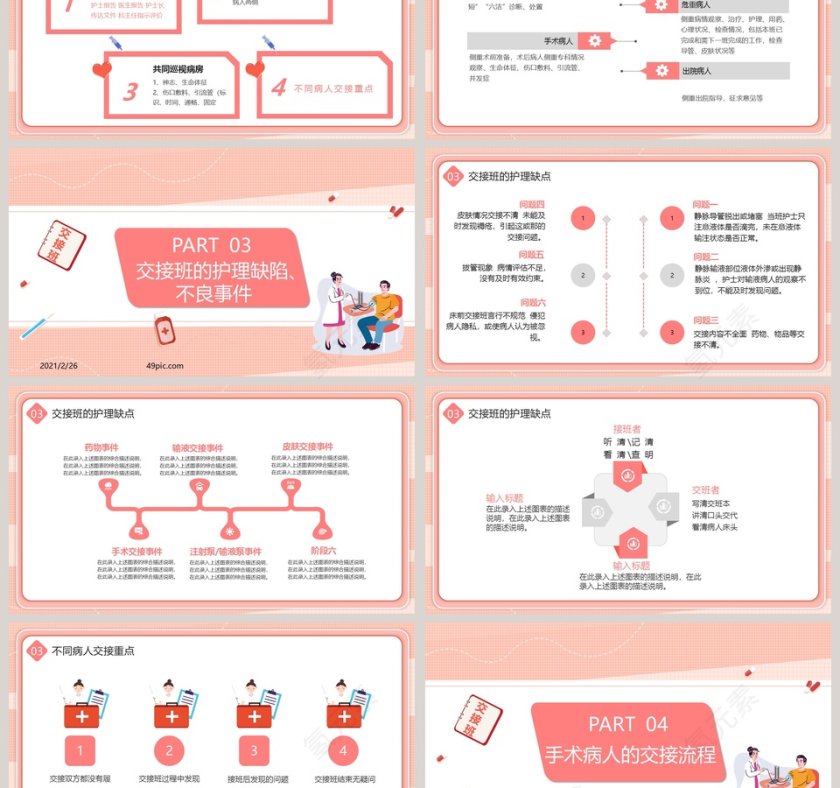 简约医院护理交接班制度培训PPT模板第3张